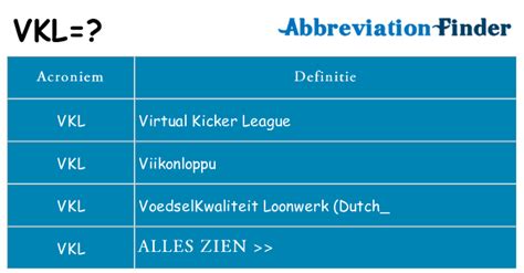 Wat betekent VKL?