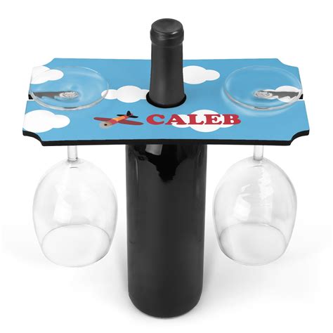 Custom Airplane Wine Bottle And Glass Holder Personalized Youcustomizeit