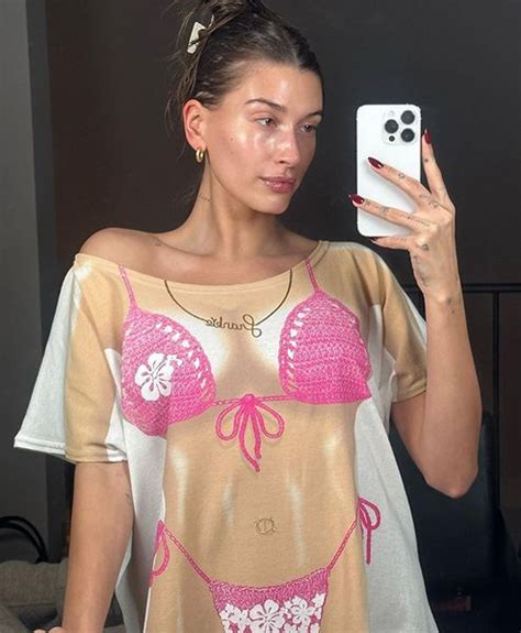 Hailey Bieber S Bikini T Shirt Is The Most Unexpected Glam Room Must Have See Photos HELLO