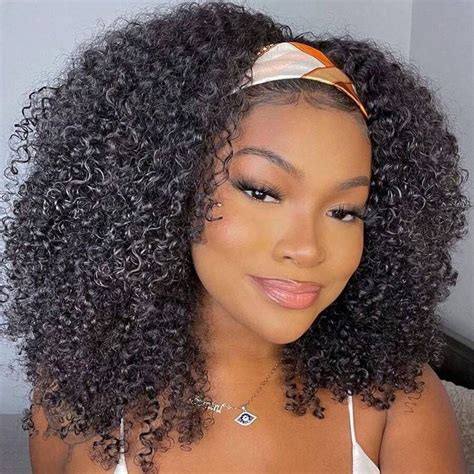 Peluca Diadema De Cabello Humano Rizado Afro 180 De Densidad Pelucas