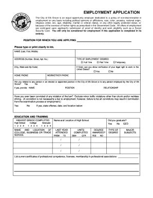 Elk Grove Ca Pd Application Fill Online Printable Fillable Blank