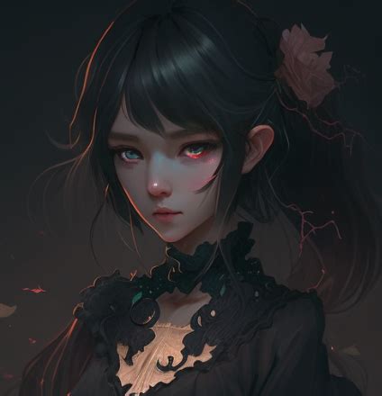 dark anime girl pfp dark anime girl gothic black  white cute