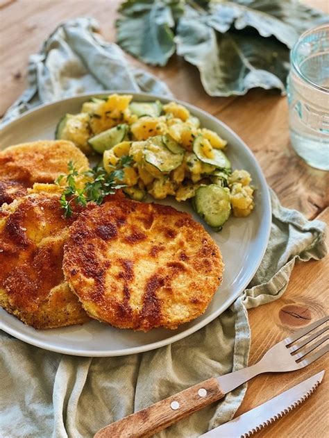 Kohlrabi Schnitzel Mit Kartoffel Gurken Salat Fashion Kitchen