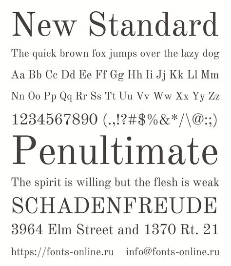 New Standard font