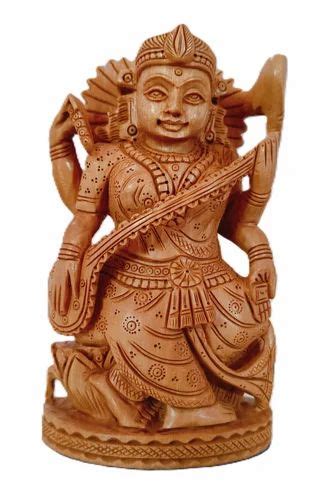 Hand Carved Wooden Handmade Sraswati Statue At Rs 2399 Wooden