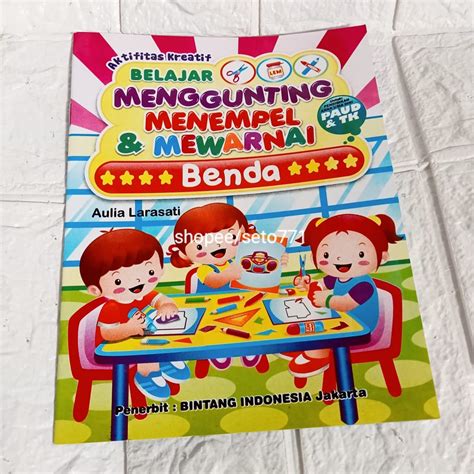 Jual Edukatoys Buku Belajar Menggunting Menempel Mewarnai Paud Tk