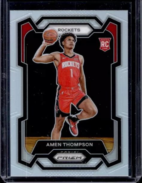 2023 24 FUSÉES PANINI Prizm Amen Thompson argent Prizm recrue RC 150