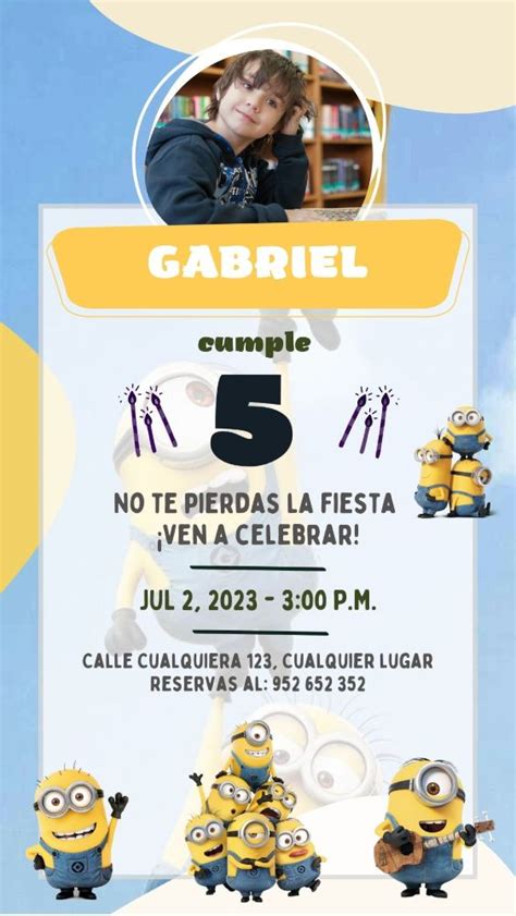 GRATIS Invitaciones de Cumpleaños de Minions