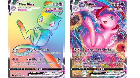 Mew Vmax Fusion Strike Full Art Holo Rainbow Rare Off