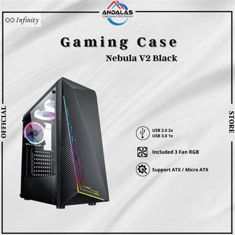 Casing Pc Gaming Case Infinity Nebula V Atx Matx Rgb Lazada