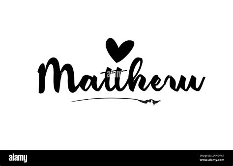 Matthew Nombre Texto Palabra Con Amor Coraz N Mano Escrito Para