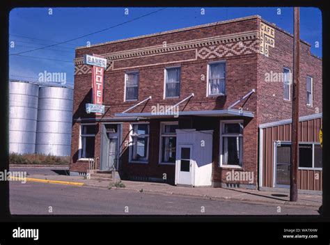 Baker Hotel (by the tracks), angle 2, Route 7, Baker, Montana Stock Photo - Alamy