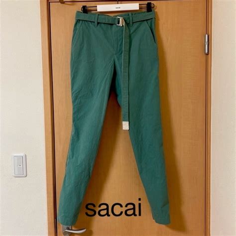 Sacai Sacai Belted Cotton Slim Pantsの通販 By Tks Shop｜サカイならラクマ