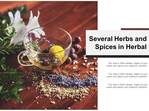 Several Herbs And Spices In Herbal Powerpoint Shapes Powerpoint