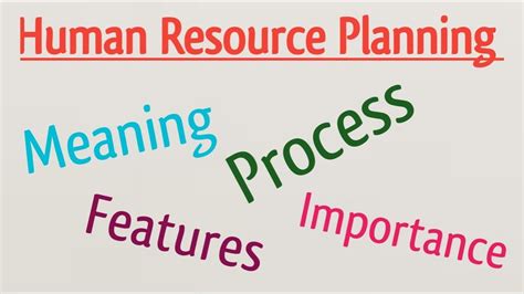 Human Resource Planning Process Of Human Resource Planning