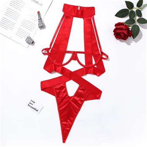 Strappy Halterneck Cut Out Backless Sex Emotional Fun Underwear Gathered Chest Support Women S