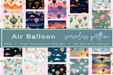 Up Up Away Hot Air Balloon Pattern Graphic By ElevenZeroTwo Creative Fabrica