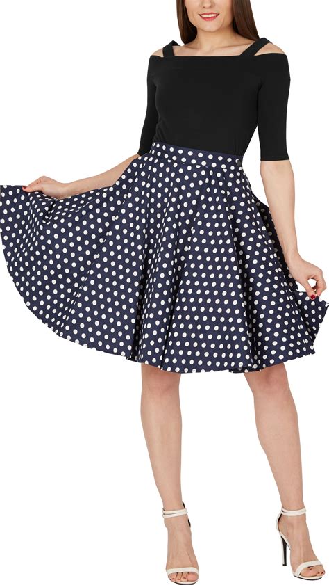 Stunning Vintage Rockabilly Polka Dot Full Circle S Skirt Ebay