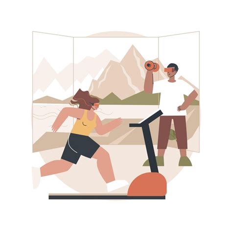 Premium Vector Vr Fitness Gym Concept Illustration