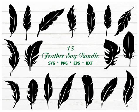 Feather Svg Bundle, Feather Svg, Feather Clipart, Feather Silhouette ...