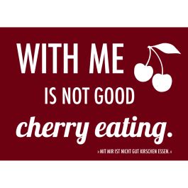 Denglisch Postcard With Me Is Not Good Cherry Eating