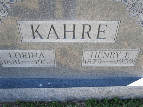 Lorina Katherine Sensmeier Kahre 1881 1962 Find A Grave Memorial