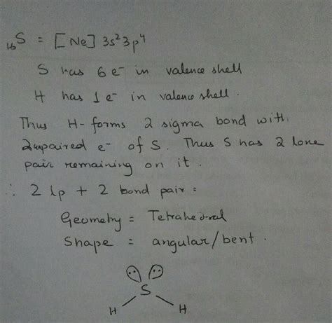 Explain the shapes of H2S using VSEPR theory - Chemistry - Chemical ...