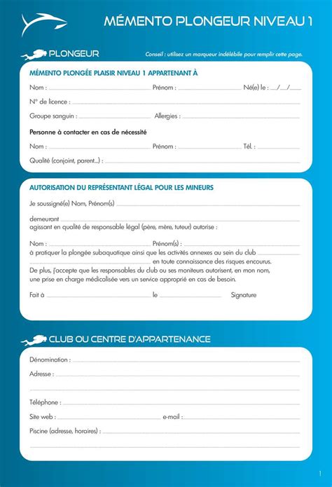 Plongée Plaisir Mémento Niveau 1 CALAMEO Downloader