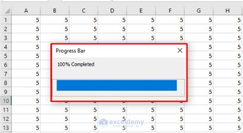 Excel VBA Create A Progress Bar While Macro Is Running ExcelDemy