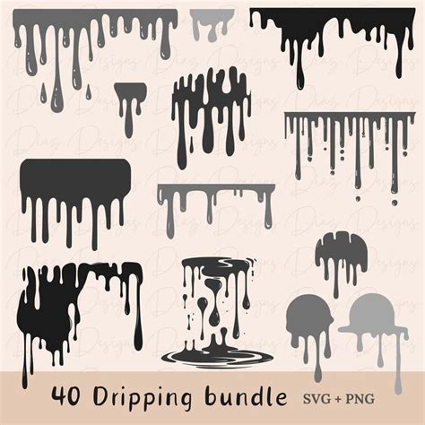 Dripping Paint Svg Bundle Dripping Png Dripping Borders Clipart