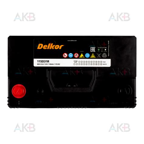 Купить Автомобильный аккумулятор Delkor 115D31R (100L 800A 306x173x225 ...