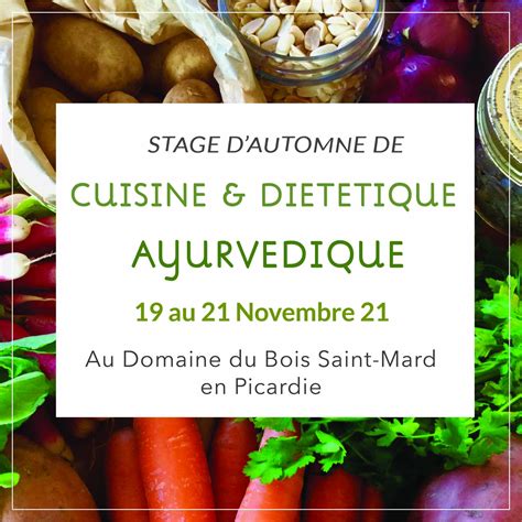 Ev Nements Stages Cours Atelier De Cuisine Ayurv Dique V G Tarienne