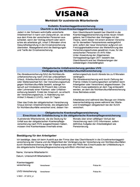 Ausf Llbar Online Merkblatt Fr Austretende Mitarbeitende Visanach Fax