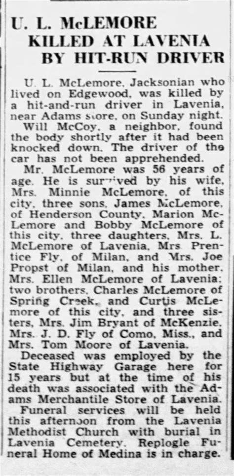 U L Mclemore 1886 1943 Memorial Find A Grave