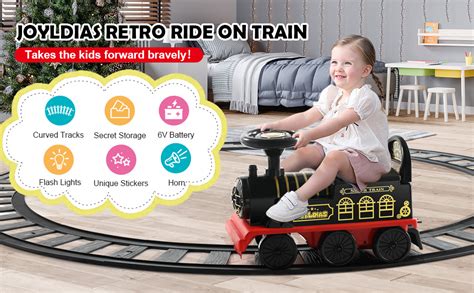 Joyldias 3 In 1 Ride On Train With 16pcs Curved Tracks 6v