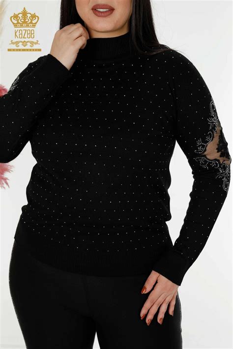 Grossiste Pull En Tricot Femme Pierre Brod E Noir Kazee