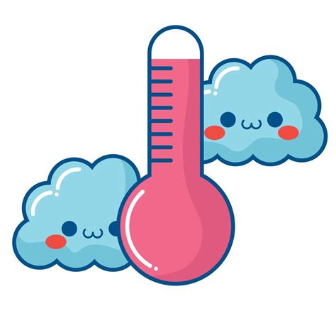 Kawaii Clouds And Thermometer 21399088 Vector Art At Vecteezy