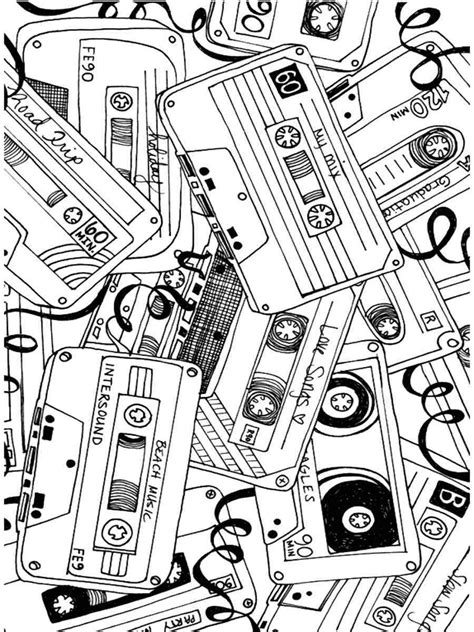 Cassette Tape Coloring Pages