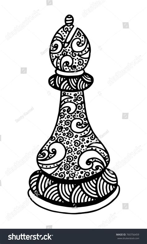 Hand Drawing Doodle Sketch Chess Bishop Vector Royalty Free Stock