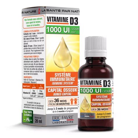 Achetez Eric Favre Vitamine D3 1000 UI 20ml En Vente En Pharmacie