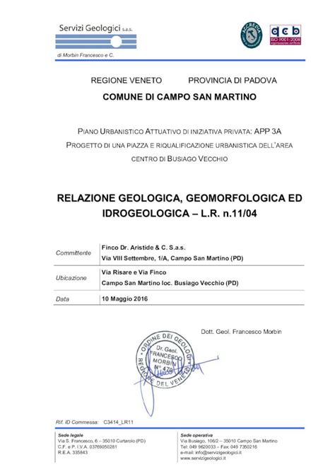 PDF RELAZIONE GEOLOGICA GEOMORFOLOGICA ED PROGETTO DI UNA