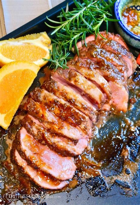 Sliced Pork Tenderloin Oven Cooked With Orange Marmalade Pork Dinneridea Thefoodieaffai