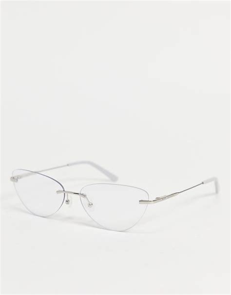 Calvin Klein cat eye clear lens glasses | ASOS