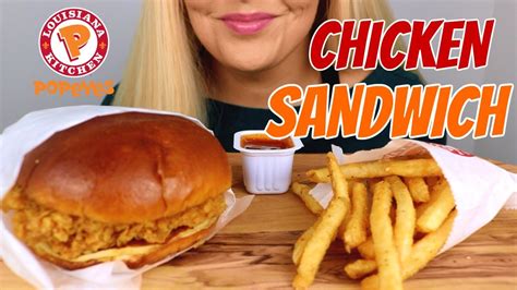 Popeyes Chicken Sandwich And French Fries Asmr Mukbang No Talking