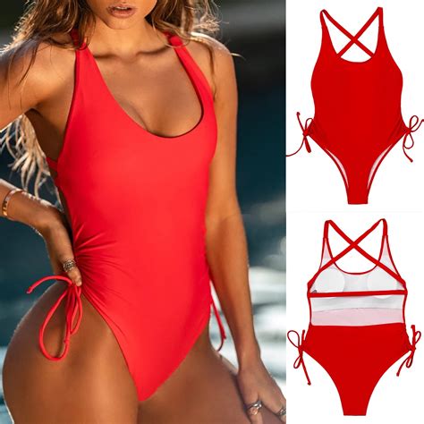 Tponi Womens One Piece Swimsuits One Piece Red Clearance Womans Purple Bikini Panties M
