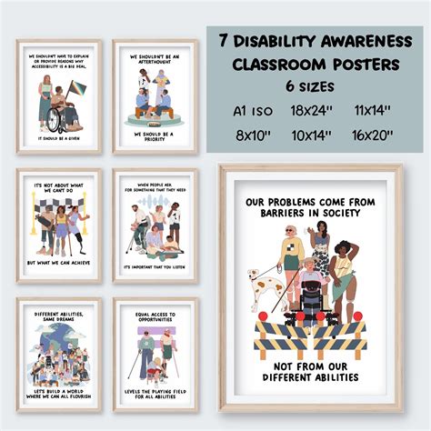 Inclusion And Diversity Disability Awareness Posters For Office School Counselor Social Worker