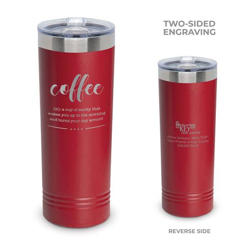 Coffee Engraved Oz Slim Red Insulated Tumbler