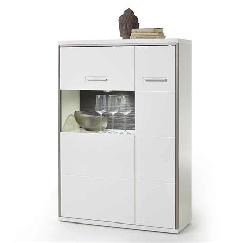 MCA Trento Highboard 94x38x137cm Weiß Edelstahl Piolo de