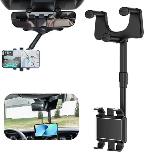 Bigqin Car Rearview Mirror Phone Holder Mobile Phone Smartphone Holder