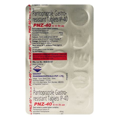 Buy PNZ 40mg Tablet 15'S Online at Upto 25% OFF | Netmeds
